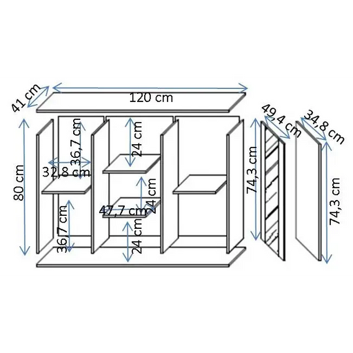 Cama SOHO chest of drawers 120x41x80 cashmere + black - Chests of drawers made of furniture