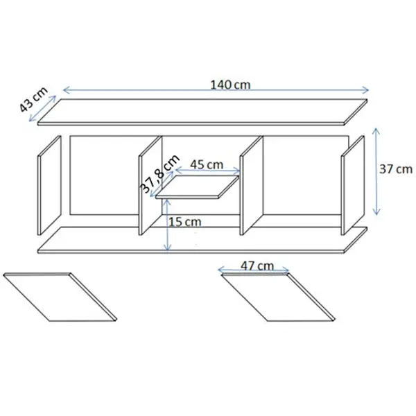 Cama SOHO TV cabinet 140x43x37 cashmere + black - TV cabinets made of furniture boardSTV-ZPM<<<TV cabinetsSTV<<<ActionPL