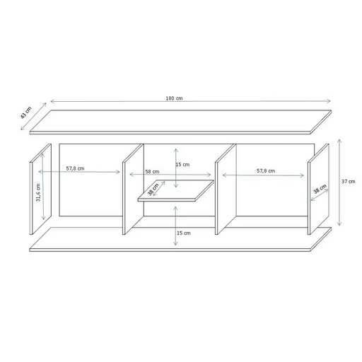 Cama SOHO TV cabinet 180x43x37 cashmere + black - TV cabinets made of furniture boardSTV-ZPM<<<TV cabinetsSTV<<<ActionPL