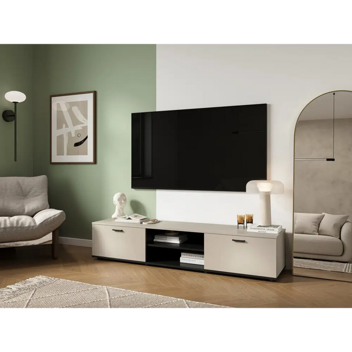 Cama SOHO TV cabinet 180x43x37 cashmere + black - TV cabinets made of furniture boardSTV-ZPM<<<TV cabinetsSTV<<<ActionPL
