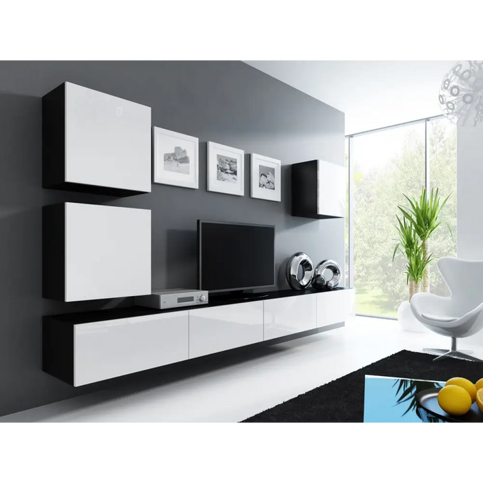 Cama Square cabinet VIGO 50/50/30 black/white gloss - Wooden shelvesRGA-DRE<<<ShelvesRGA<<<ActionPL