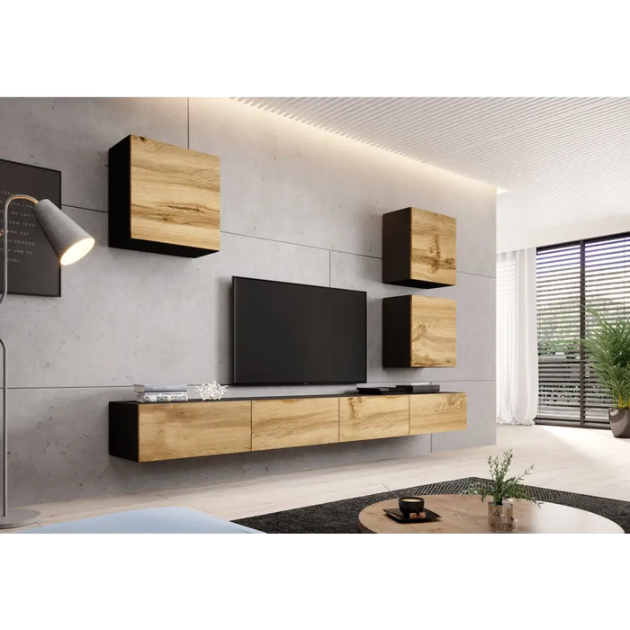 Cama square cabinet VIGO 50/50/30 black/wotan oak - Wooden shelvesRGA-DRE<<<ShelvesRGA<<<ActionPL