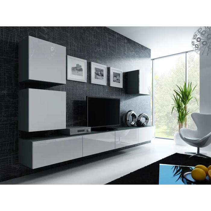 Cama Square cabinet VIGO 50/50/30 grey/white gloss - Wooden shelvesRGA-DRE<<<ShelvesRGA<<<ActionPL