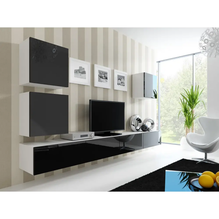 Cama Square cabinet VIGO 50/50/30 white/black gloss - Wooden shelvesRGA-DRE<<<ShelvesRGA<<<ActionPL