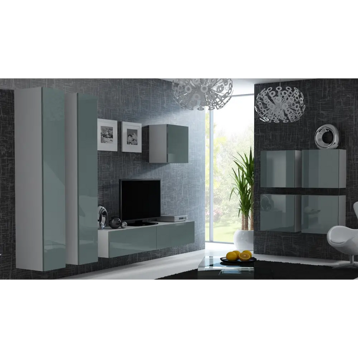 Cama Square cabinet VIGO 50/50/30 white/grey gloss - Wooden shelvesRGA-DRE<<<ShelvesRGA<<<ActionPL