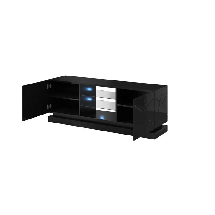 Cama TV cabinet QIU 160 MDF black gloss/black gloss - TV cabinets made of furniture boardSTV-ZPM<<<TV