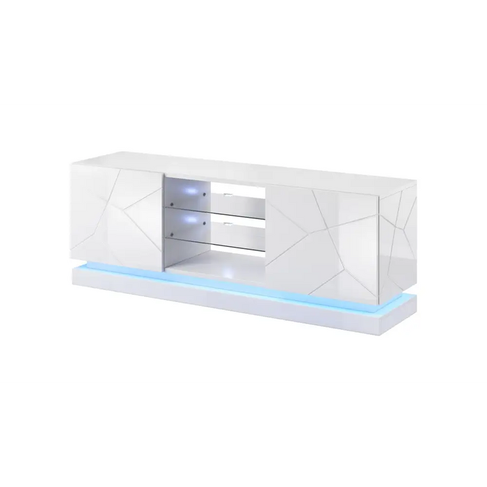 Cama TV cabinet QIU 160 MDF white gloss/white gloss - TV cabinets made of furniture boardSTV-ZPM<<<TV