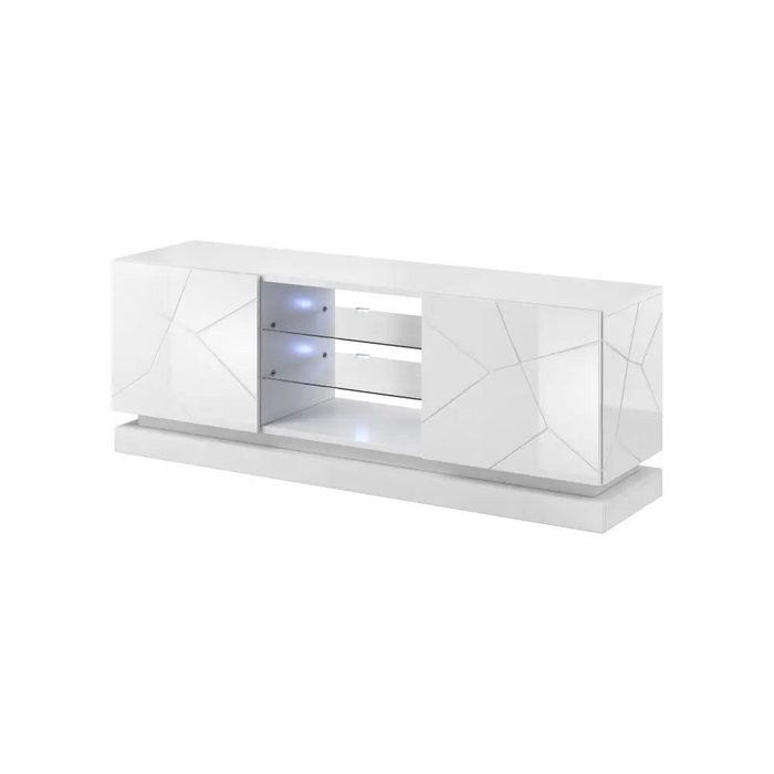 Cama TV cabinet QIU 160 MDF white gloss/white gloss - TV cabinets made of furniture boardSTV-ZPM<<<TV