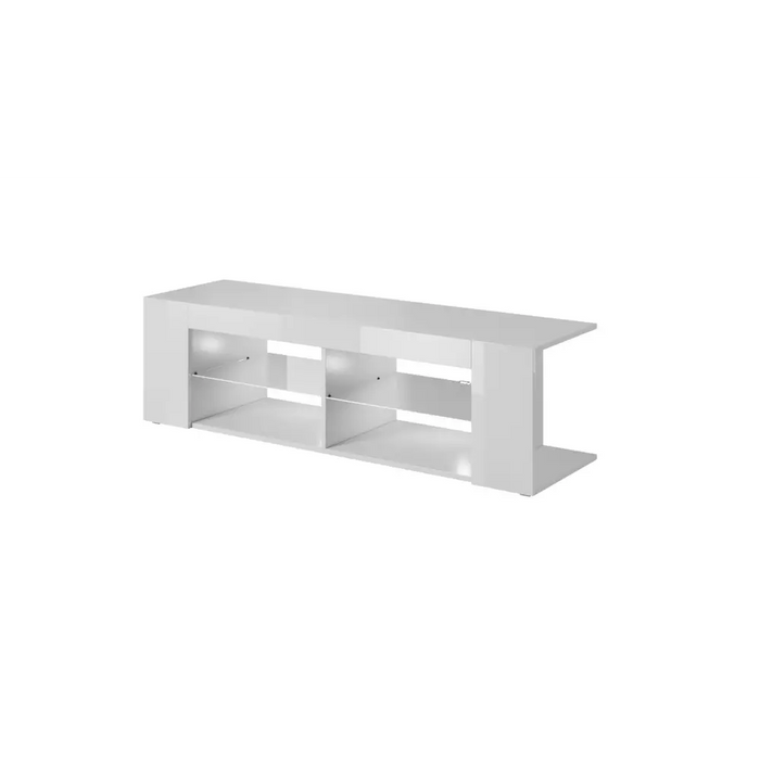 Cama TV cabinet RTV TEXAS 50/134/40 white/white gloss - TV cabinets made of furniture boardSTV-ZPM<<<TV