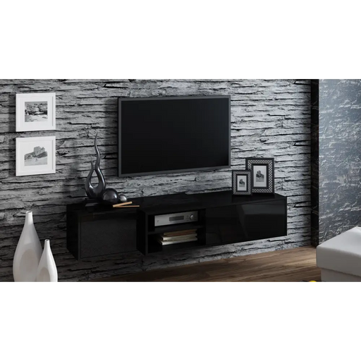 Cama TV cabinet SIGMA1 180 black/black gloss - TV cabinets made of furniture boardSTV-ZPM<<<TV cabinetsSTV<<<ActionPL