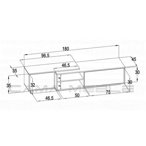 Cama TV cabinet SIGMA1 180 sonoma oak/white gloss - TV cabinets made of furniture boardSTV-ZPM<<<TV