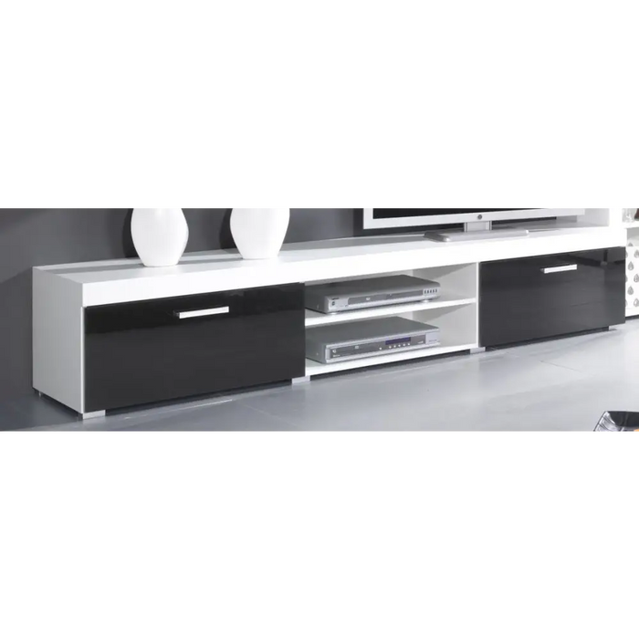 Cama TV stand 200 SAMBA white/black gloss - TV cabinets made of furniture boardSTV-ZPM<<<TV cabinetsSTV<<<ActionPL