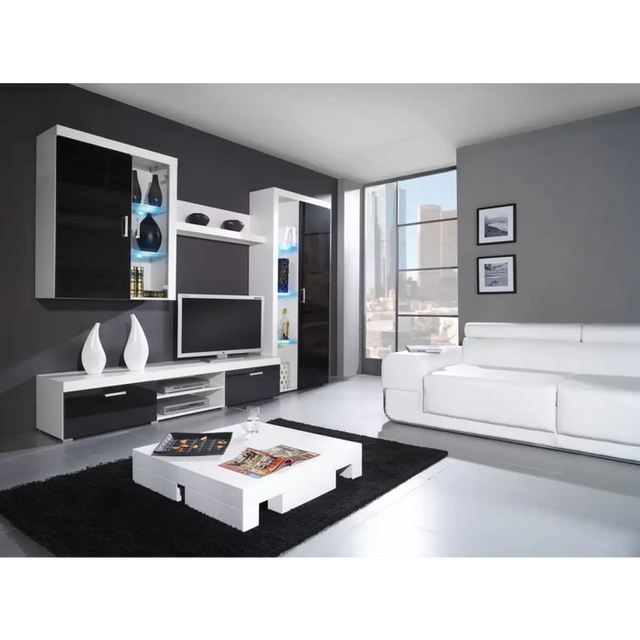 Cama TV stand 200 SAMBA white/black gloss - TV cabinets made of furniture boardSTV-ZPM<<<TV cabinetsSTV<<<ActionPL
