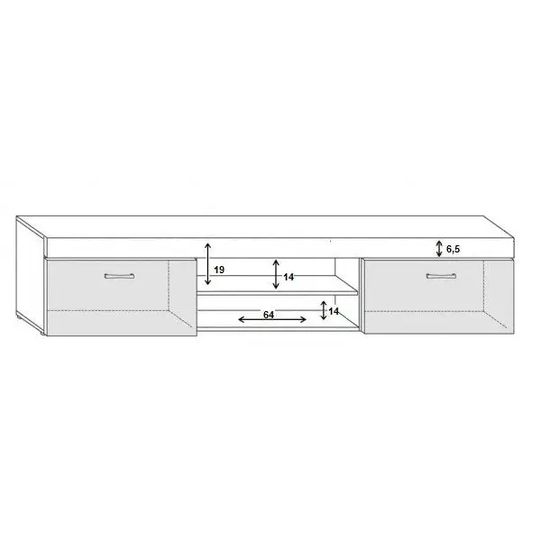 Cama TV stand 200 SAMBA white/black gloss - TV cabinets made of furniture boardSTV-ZPM<<<TV cabinetsSTV<<<ActionPL
