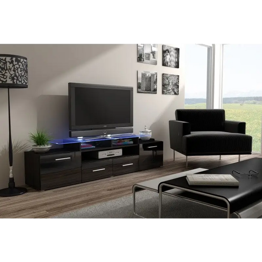 Cama TV stand EVORA 200 wenge/black gloss - TV cabinets made of furniture boardSTV-ZPM<<<TV cabinetsSTV<<<ActionPL