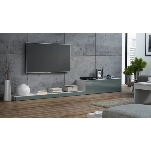 Cama TV stand LIFE 300/42/35 white/grey gloss - TV cabinets made of furniture boardSTV-ZPM<<<TV cabinetsSTV<<<ActionPL