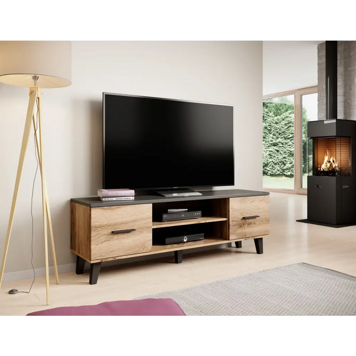 Cama TV stand LOTTA 160 2D2K wotan oak/mat black - TV cabinets made of furniture boardSTV-ZPM<<<TV