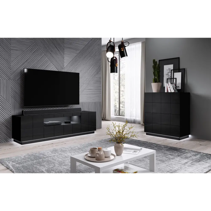 Cama TV stand REJA black gloss/black gloss - TV cabinets made of furniture boardSTV-ZPM<<<TV cabinetsSTV<<<ActionPL