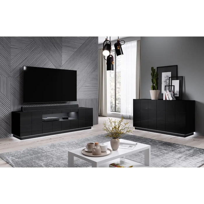 Cama TV stand REJA black gloss/black gloss - TV cabinets made of furniture boardSTV-ZPM<<<TV cabinetsSTV<<<ActionPL