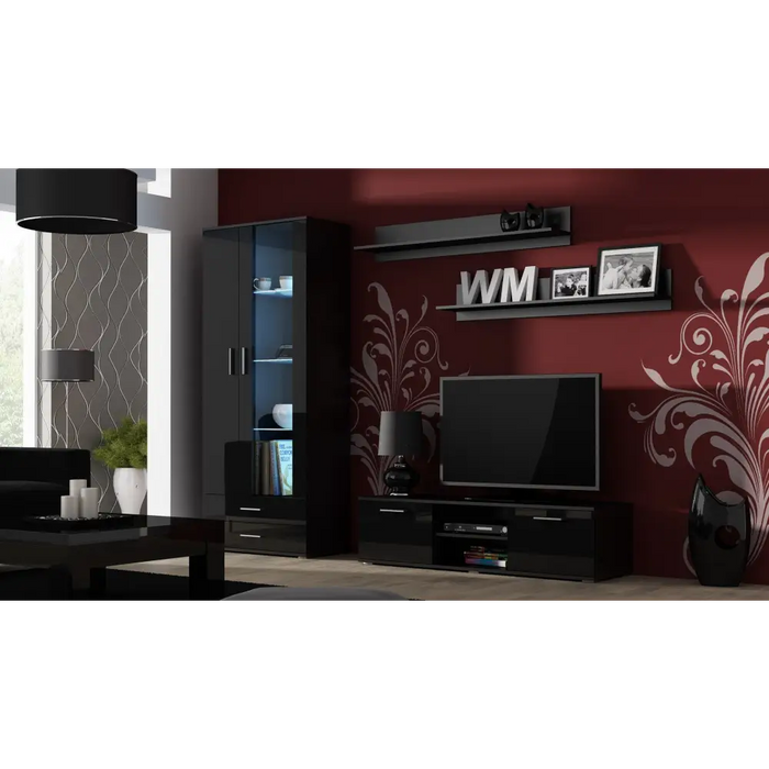 Cama TV stand SOHO 140 black/black gloss - TV cabinets made of furniture boardSTV-ZPM<<<TV cabinetsSTV<<<ActionPL