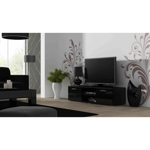 Cama TV stand SOHO 140 black/black gloss - TV cabinets made of furniture boardSTV-ZPM<<<TV cabinetsSTV<<<ActionPL
