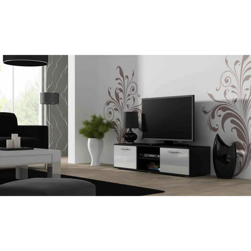 Cama TV stand SOHO 140 black/white gloss - TV cabinets made of furniture boardSTV-ZPM<<<TV cabinetsSTV<<<ActionPL