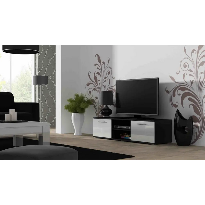 Cama TV stand SOHO 140 black/white gloss - TV cabinets made of furniture boardSTV-ZPM<<<TV cabinetsSTV<<<ActionPL