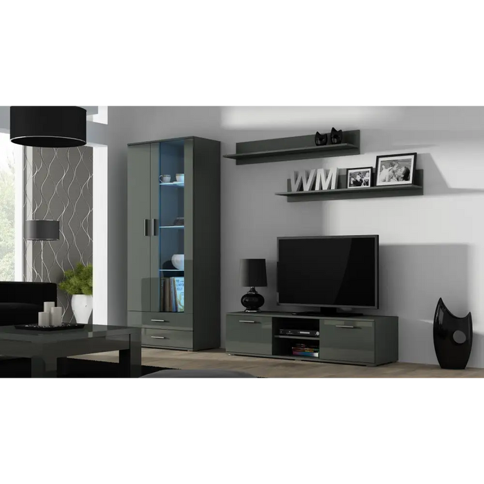 Cama TV stand SOHO 140 grey/grey gloss - TV cabinets made of furniture boardSTV-ZPM<<<TV cabinetsSTV<<<ActionPL
