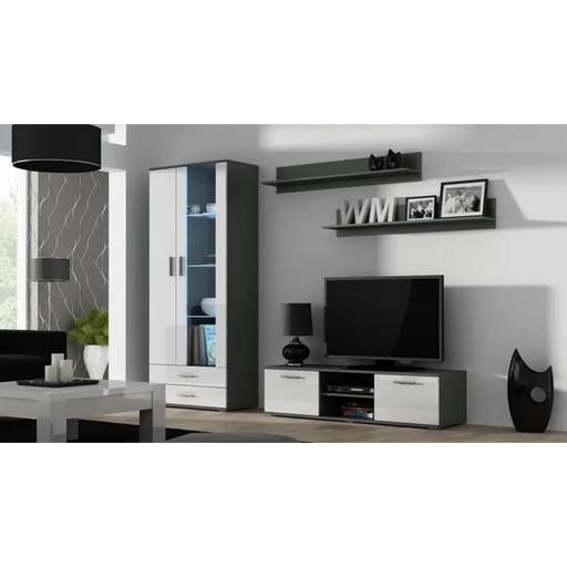 Cama TV stand SOHO 140 grey/white gloss - TV cabinets made of furniture boardSTV-ZPM<<<TV cabinetsSTV<<<ActionPL