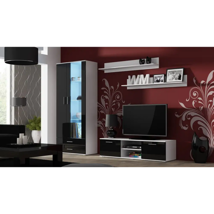 Cama TV stand SOHO 140 white/black gloss - TV cabinets made of furniture boardSTV-ZPM<<<TV cabinetsSTV<<<ActionPL