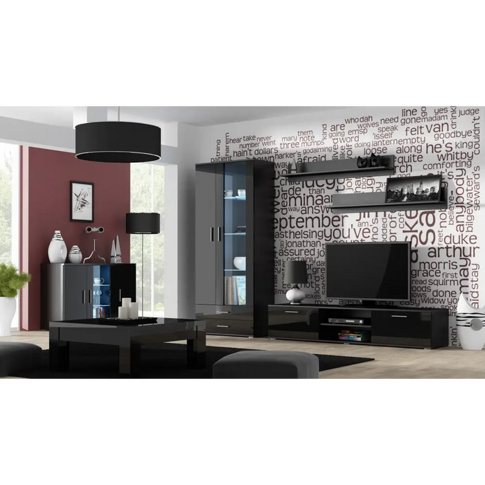 Cama TV stand SOHO 180 black/black gloss - TV cabinets made of furniture boardSTV-ZPM<<<TV cabinetsSTV<<<ActionPL