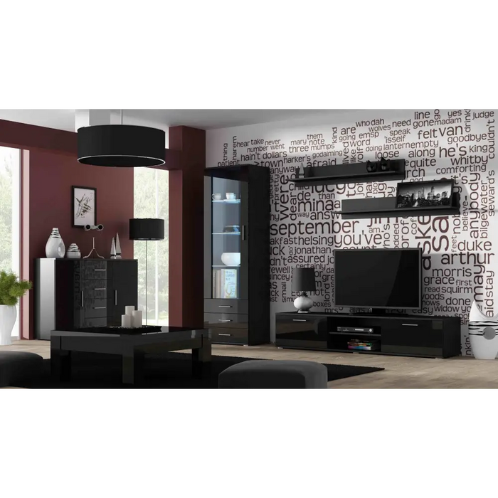 Cama TV stand SOHO 180 black/black gloss - TV cabinets made of furniture boardSTV-ZPM<<<TV cabinetsSTV<<<ActionPL