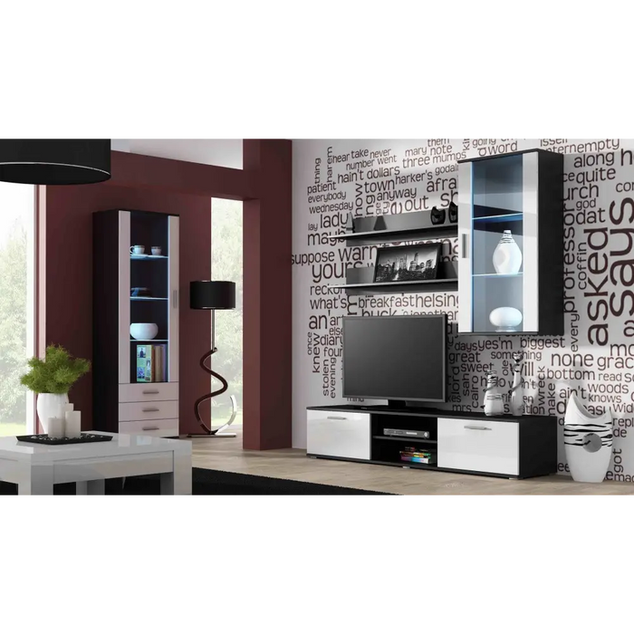 Cama TV stand SOHO 180 black/white gloss - TV cabinets made of furniture boardSTV-ZPM<<<TV cabinetsSTV<<<ActionPL