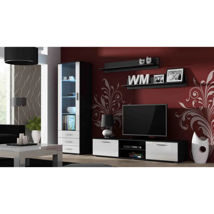 Cama TV stand SOHO 180 black/white gloss - TV cabinets made of furniture boardSTV-ZPM<<<TV cabinetsSTV<<<ActionPL