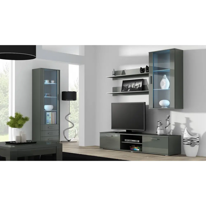 Cama TV stand SOHO 180 grey/grey gloss - TV cabinets made of furniture boardSTV-ZPM<<<TV cabinetsSTV<<<ActionPL