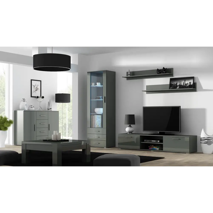 Cama TV stand SOHO 180 grey/grey gloss - TV cabinets made of furniture boardSTV-ZPM<<<TV cabinetsSTV<<<ActionPL