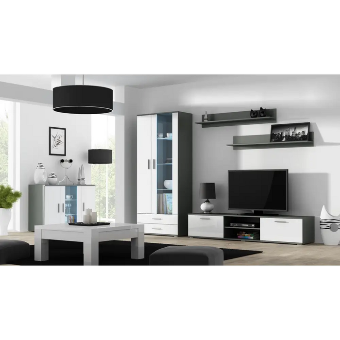 Cama TV stand SOHO 180 grey/white gloss - TV cabinets made of furniture boardSTV-ZPM<<<TV cabinetsSTV<<<ActionPL
