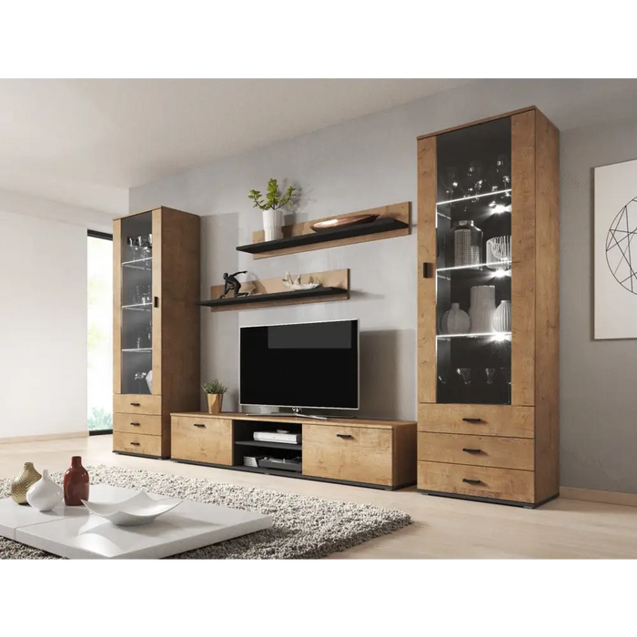 Cama TV stand SOHO 180 lefkas oak/black - TV cabinets made of furniture boardSTV-ZPM<<<TV cabinetsSTV<<<ActionPL