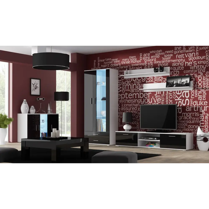 Cama TV stand SOHO 180 white/black gloss - TV cabinets made of furniture boardSTV-ZPM<<<TV cabinetsSTV<<<ActionPL