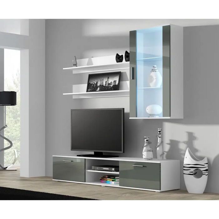 Cama TV stand SOHO 180 white/grey gloss - TV cabinets made of furniture boardSTV-ZPM<<<TV cabinetsSTV<<<ActionPL