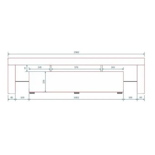 Cama TV stand TORO 158 grey/white gloss - TV cabinets made of furniture boardSTV-ZPM<<<TV cabinetsSTV<<<ActionPL