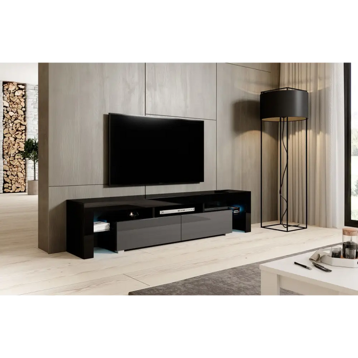 Cama TV stand TORO 200 black/grey gloss - TV cabinets made of furniture boardSTV-ZPM<<<TV cabinetsSTV<<<ActionPL