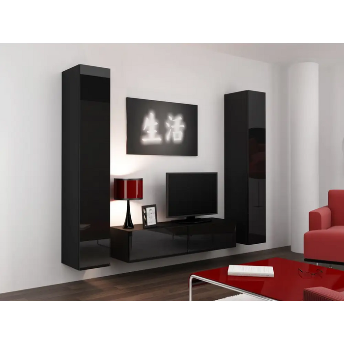 Cama TV stand VIGO 140 30/140/40 black/black gloss - TV cabinets made of furniture boardSTV-ZPM<<<TV