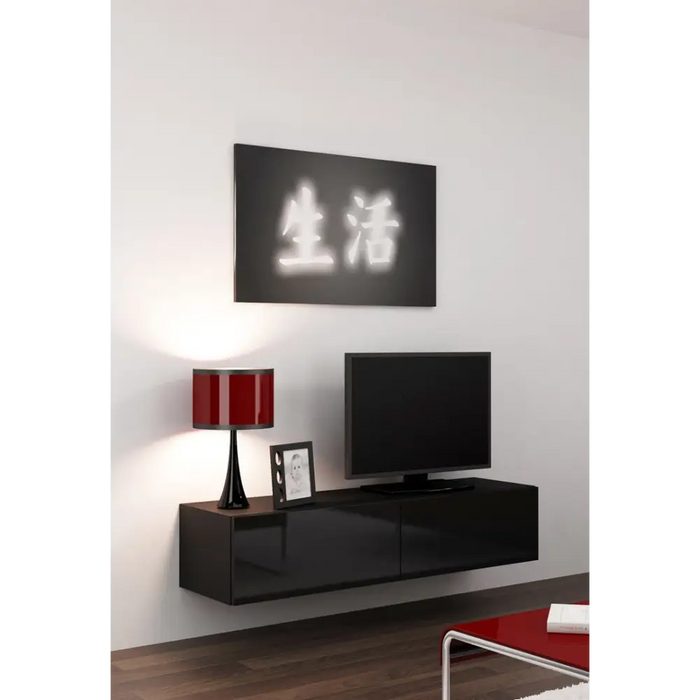 Cama TV stand VIGO 140 30/140/40 black/black gloss - TV cabinets made of furniture boardSTV-ZPM<<<TV