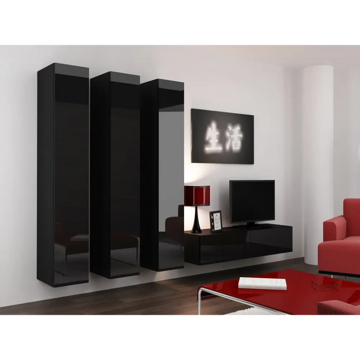 Cama TV stand VIGO 140 30/140/40 black/black gloss - TV cabinets made of furniture boardSTV-ZPM<<<TV