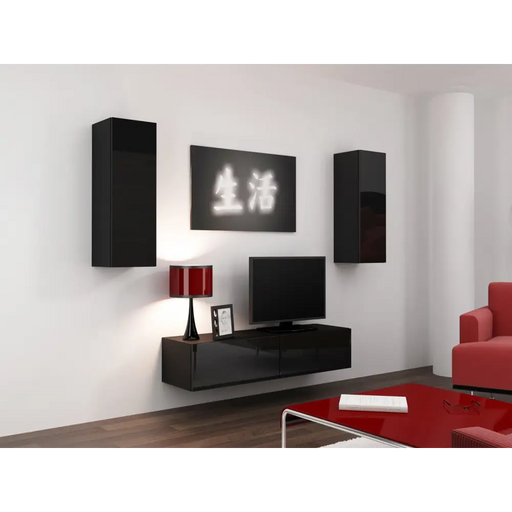 Cama TV stand VIGO 140 30/140/40 black/black gloss - TV cabinets made of furniture boardSTV-ZPM<<<TV