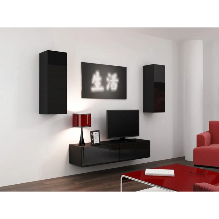 Cama TV stand VIGO 140 30/140/40 black/black gloss - TV cabinets made of furniture boardSTV-ZPM<<<TV