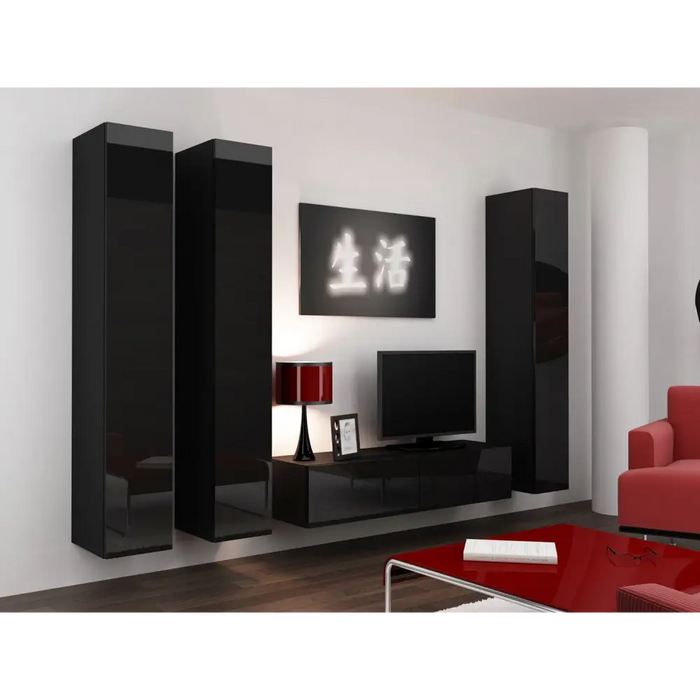 Cama TV stand VIGO 140 30/140/40 black/black gloss - TV cabinets made of furniture boardSTV-ZPM<<<TV