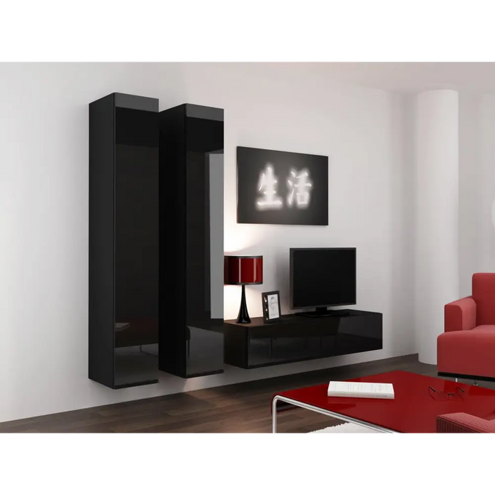 Cama TV stand VIGO 140 30/140/40 black/black gloss - TV cabinets made of furniture boardSTV-ZPM<<<TV