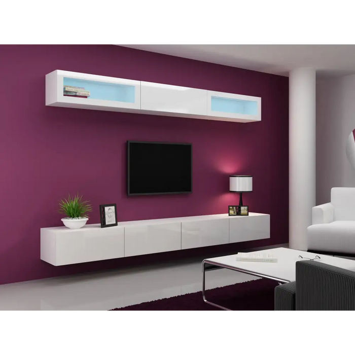 Cama TV stand VIGO 140 30/140/40 white/white gloss - TV cabinets made of furniture boardSTV-ZPM<<<TV